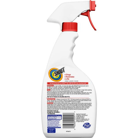 Shout Laundry Stain Treatment, 22 oz Spray Bottle, 8/Carton Concentrate - 1 Each - Clear