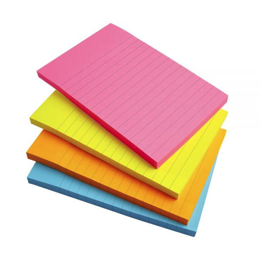 Sticky Notes, 4" x 6", Assorted Vivid Colors, 100 Sheets Per Pad, Pack Of 8 Pads