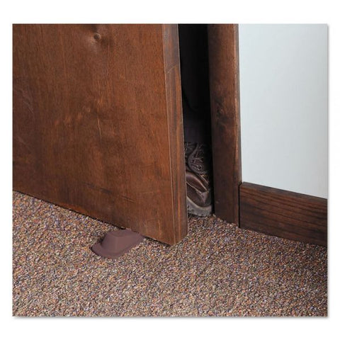 Master Caster Big Foot Doorstop, No Slip Rubber Wedge, 2.25w x 4.75d x 1.25h, Brown