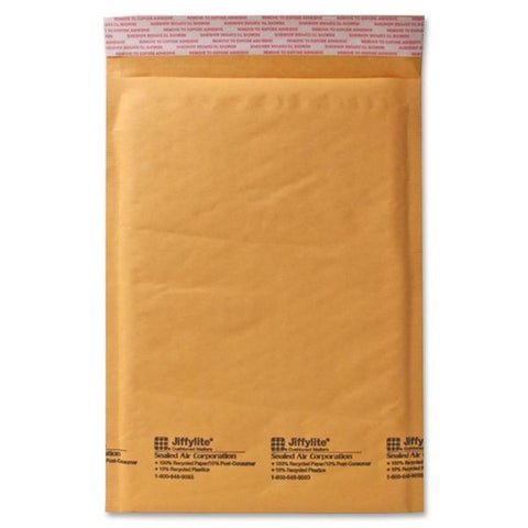 Sealed Air Jiffylite Self-Seal Bubble Mailer, #4, Barrier Bubble Air Cell Cushion, Self-Adhesive Closure, 9.5 x 14.5, Brown Kraft,100/CT