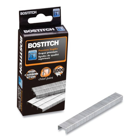 Bostitch Standard Staples, 0.25" Leg, 0.5" Crown, Steel, 5,000/Box