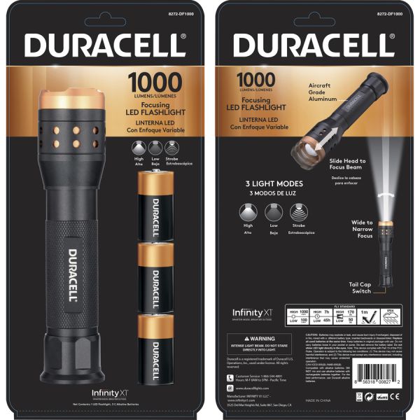 Duracell Aluminum Focusing LED Flashlight C - Aircraft Aluminum - Black