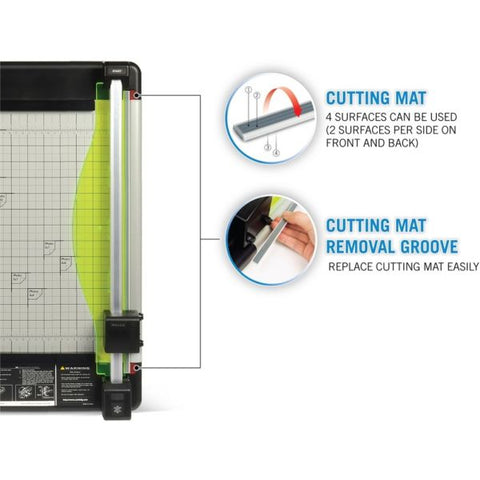 CARL Heavy-Duty Rotary 15" Paper Cutter 14.5" x 24.75" - 36 Sheet Capacity - 15" Cutting Length - Metal Base - Carbide Blade - Gray