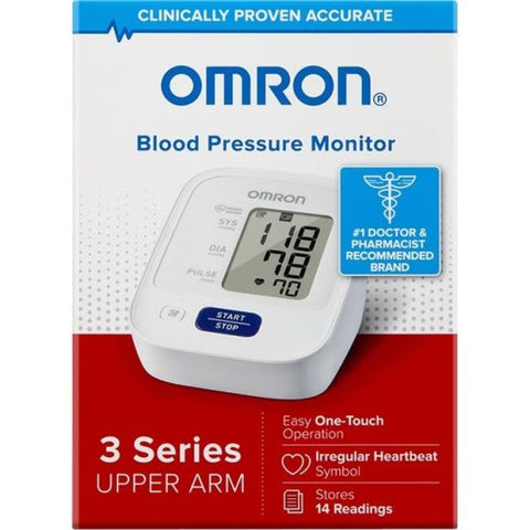 Omron 3 Series Upper Arm Blood Pressure Monitor For Blood Pressure - Irregular Heartbeat Detection, Easy-to-read Display, Memory Storage