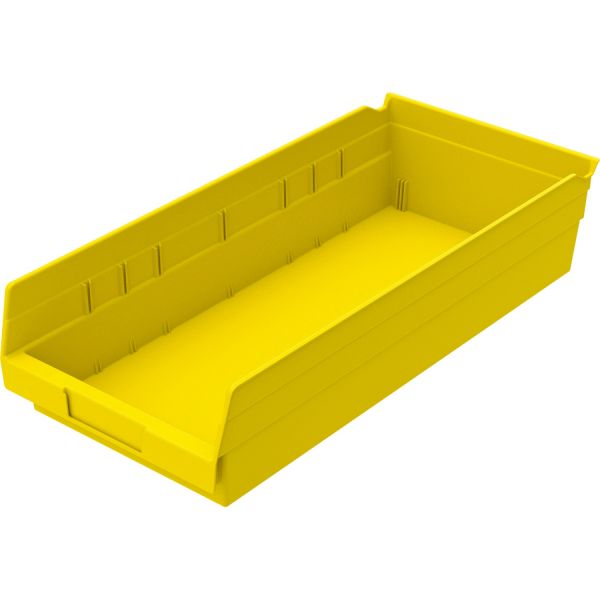 Akro-Mils Economical Storage Shelf Bins 4" Height x 8.4" Width x 17.9" Depth - Polypropylene - Yellow