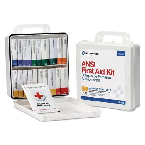 First Aid Only Unitized Weatherproof ANSI Class A+ First Aid Kit for 50 People, 24 Pieces, Plastic Case