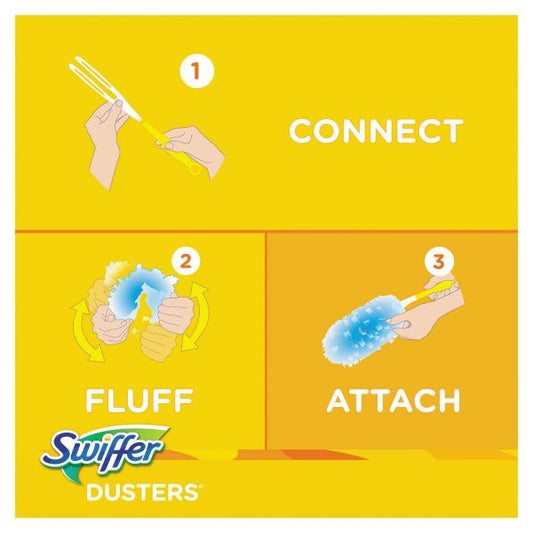 Swiffer Refill Dusters, Dust Lock Fiber, Light Blue, Unscented, 10/Box, 4 Box/Carton