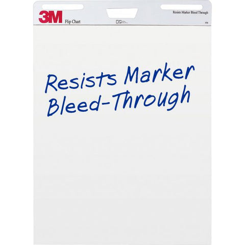 3M Professional Flip Chart, Unruled, 25 x 30, White, 40 Sheets, 2/Carton