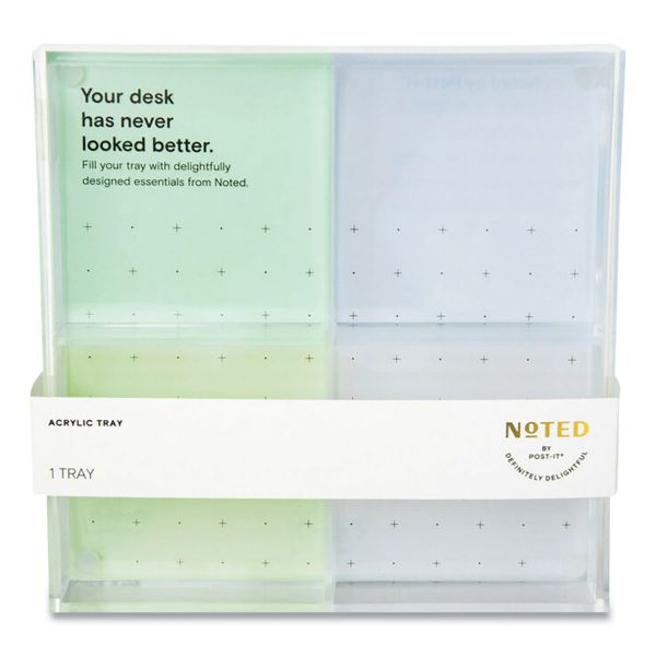 Noted by Post-it Brand Large Acrylic Tray, For (4) 3 x 3 Pads, Clear