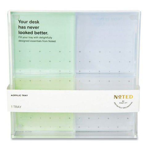 Noted by Post-it Brand Large Acrylic Tray, For (4) 3 x 3 Pads, Clear