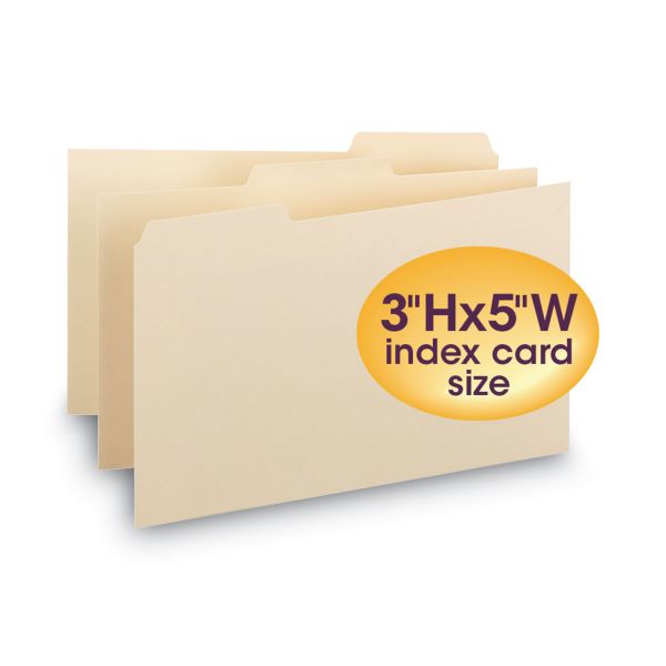 Smead Manila Card Guides, 1/3-Cut Top Tab, Blank, 3 x 5, Manila, 100/Box