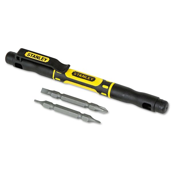 Stanley 4 in-1 Pocket Screwdriver, Black/Yellow