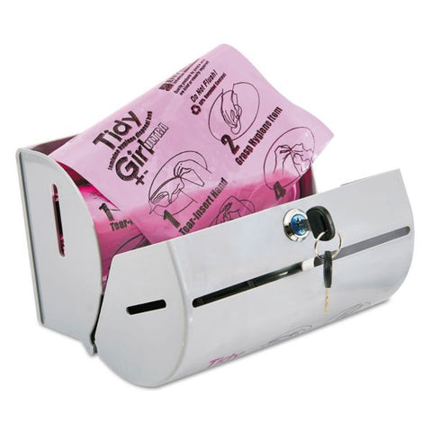 Tidy Girl Plastic Feminine Hygiene Disposal Bag Dispenser, Gray