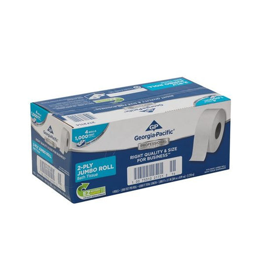 Georgia Pacific Professional White Jumbo Bathroom Tissue, Septic Safe, 2-Ply, 3.5 x 1,000 ft, 4/Carton