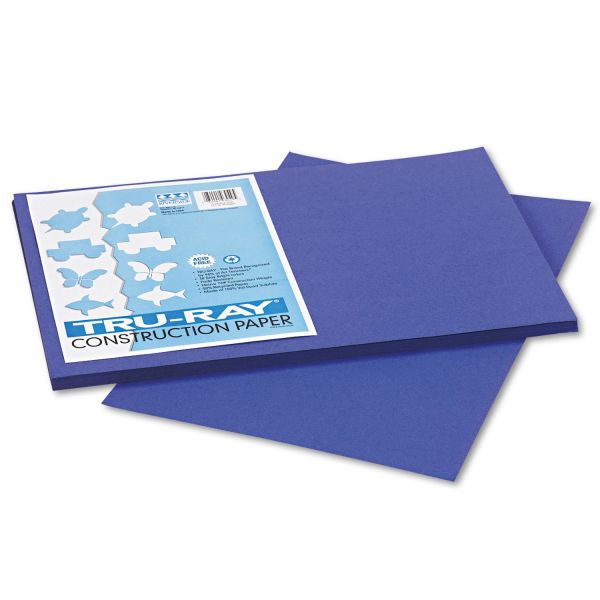 Pacon Tru-Ray Construction Paper, 76 lb Text Weight, 12 x 18, Royal Blue, 50/Pack