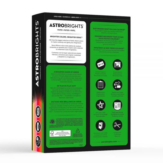 Astrobrights Color Cardstock -"Vintage" Assortment, 65 lb Cover Weight, 8.5 x 11, Assorted, 250/Pack