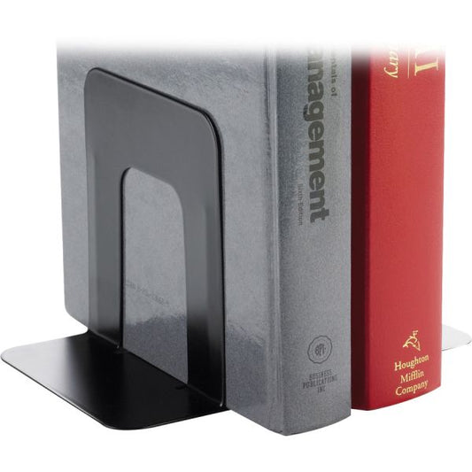 Business Source 42550 Bookends Steel - Black - 1 Set