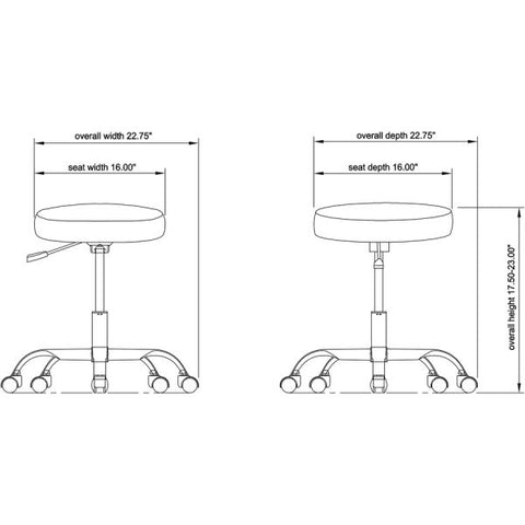 Lorell Backless Pneumatic Height Stool 250 lb Load Capacity - Vinyl - Black - Assembly Required