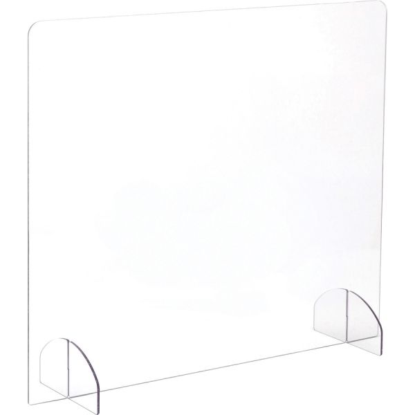 Safco Portable Freestanding Acrylic Sneeze Guard 29.5" Width x 8" Depth x 23.5" Height - 1 Each - Clear, Transparent - Acrylic