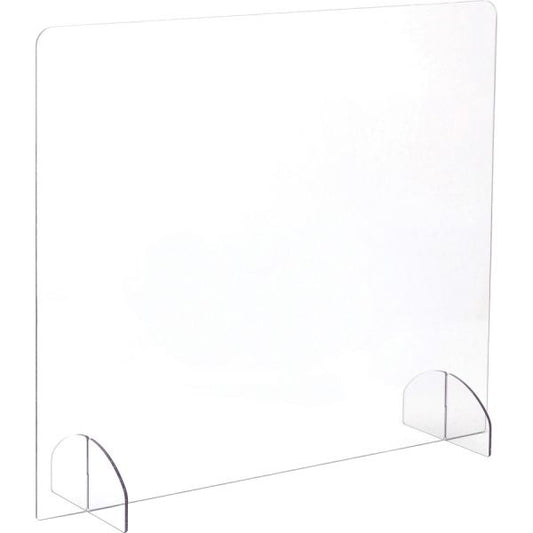 Safco Portable Freestanding Acrylic Sneeze Guard 29.5" Width x 8" Depth x 23.5" Height - 1 Each - Clear, Transparent - Acrylic