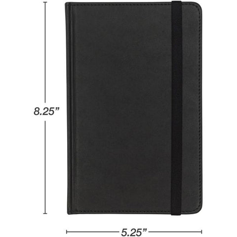 Samsill Classic Journal - 5.25 Inch x 8.25 Inch - Black 120 Sheets - 240 Pages - Front Ruling Surface - Ruled - 8.3" x 5.3" - Black Cover - PU Leather Cover - Hard Cover, Bookmark, Acid-free, Elastic Band Closure, Ribbon Marker