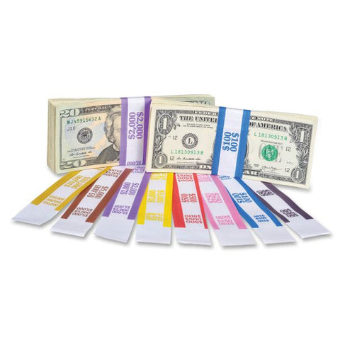 Pap-R Products Currency Straps, Blue, $100 in Dollar Bills, 1000 Bands/Pack