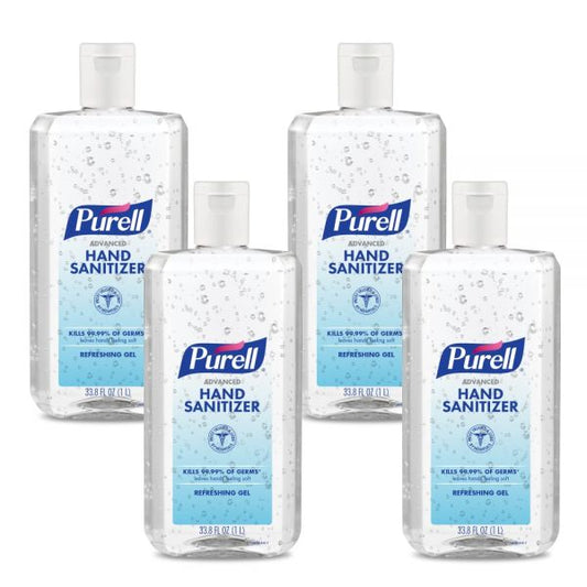 Purell Advanced Hand Sanitizer Refreshing Gel, 1L, Citrus Scent, Pack Of 4 Bottles