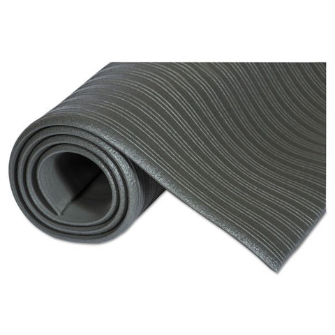 Crown Ribbed Vinyl Anti-Fatigue Mat, 24 x 36, Black