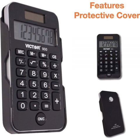 Victor 900 Antimicrobial Pocket Calculator, 8-Digit LCD