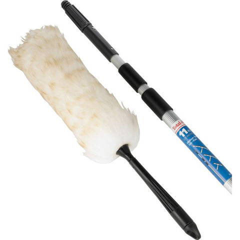 Unger Duster Telescoping Pole 18" Length - Lamb Wool Bristles - Cream - 52" Length for 3-Section Pole