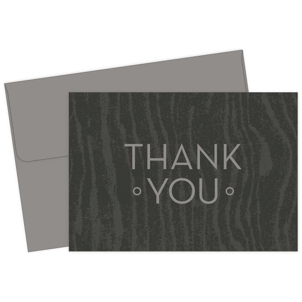 Great Papers! Grey Woodgrain Thank You Note Card and Envelope, 4.875" x 3.375" (folded), 20 count (2013323PK2)