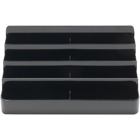 deflecto 8-Tier Recycled Business Card Holder, Holds 400 Cards, 7.88 x 3.88 x 3.38, Plastic, Black