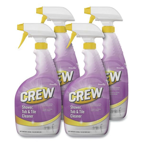 Diversey Crew Shower, Tub and Tile Cleaner, Liquid, 32 oz, 4/Carton