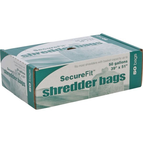 SKILCRAFT - High Performance Shredder Bag 50 gal - 51" x 39" - 50 / Box - Clear