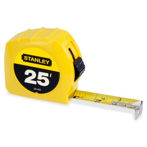 Stanley Bostitch Power Return Tape Measure, Plastic Case, 1" x 25ft, Yellow