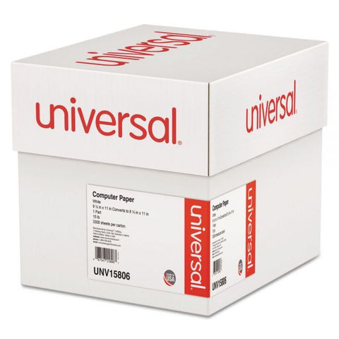 Universal Printout Paper, 1-Part, 15 lb Bond Weight, 9.5 x 11, White, 3,300/Carton