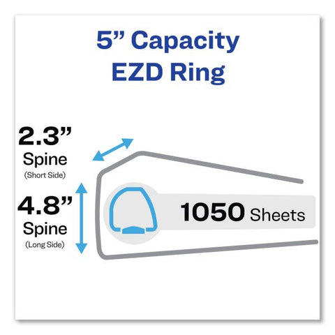 Avery Durable 3-Ring Binder with Two Booster EZD Rings, 5" Capacity, Black