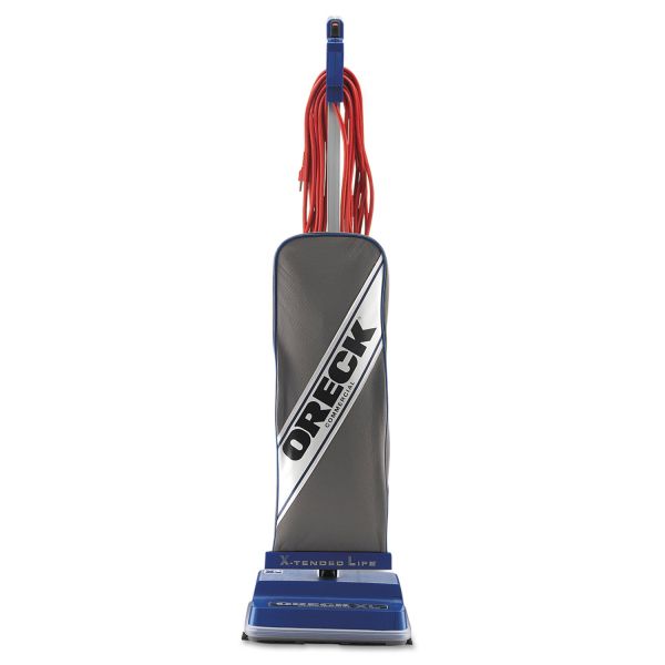 Oreck Commercial XL Upright Vacuum, 12" Cleaning Path, Gray/Blue