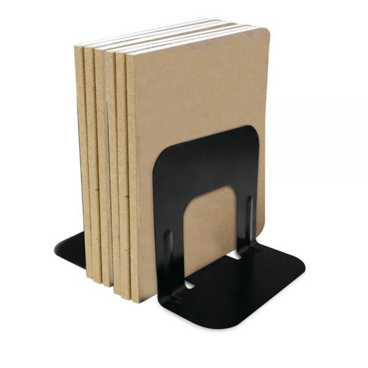 Nonskid Steel Bookends, 5", Black, Set Of 2