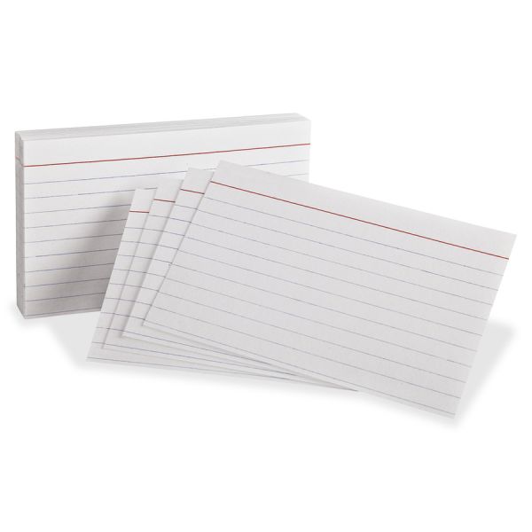 Oxford Ruled Heavyweight Index Cards Front Ruling Surface - Ruled - 3" x 5" - White Paper - Heavyweight - 100 / Pack