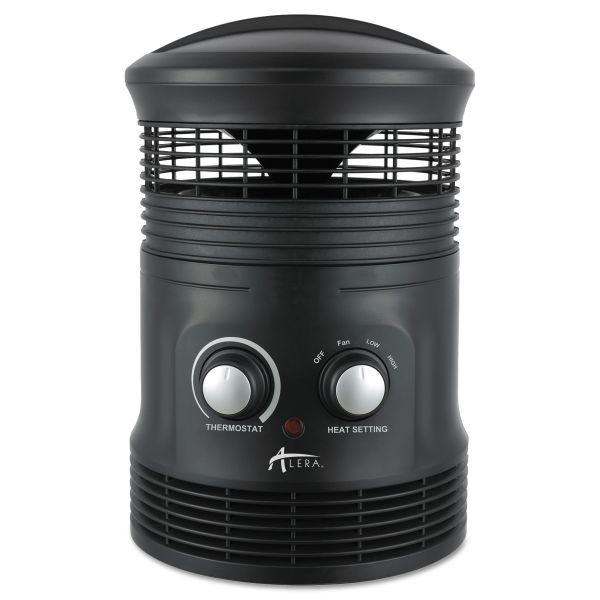 Alera 360 Deg Circular Fan Forced Heater, 750 W, 8 x 8 x 12, Black