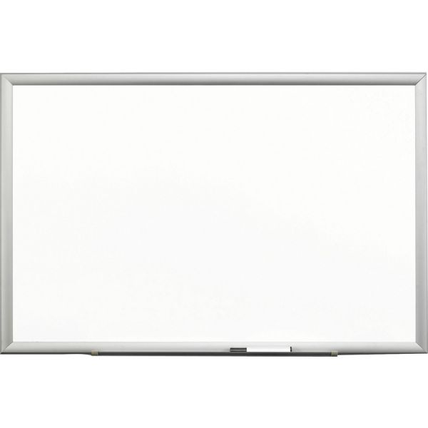 3M Porcelain Dry-Erase Board, Magnetic Porcelain Marker Board - Steel-Backed - 96" x 48" - 4 Dry-Erase Markers - Aluminum