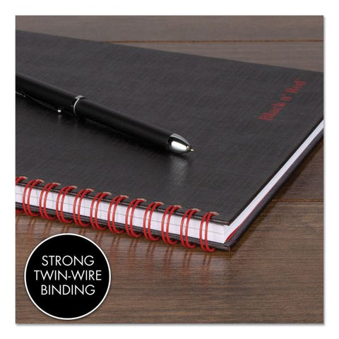 Black n' Red Hardcover Business Notebook 70 Sheets - Twin Wirebound - Ruled9.9" x 7" - Black/Red Cover - Bleed Resistant, Ink Resistant, Hard Cover, Perforated, Foldable - 1 Each