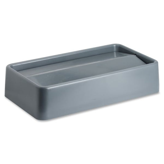 Genuine Joe Trash Can Lid 20.3" x 11.5" x 4.6" - Plastic - Gray - Coordinates With Trash Can GJO60465