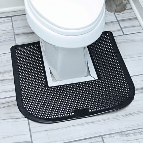 Genuine Joe Deodorizing Commode Mat, Carton of 6 Restroom - Black