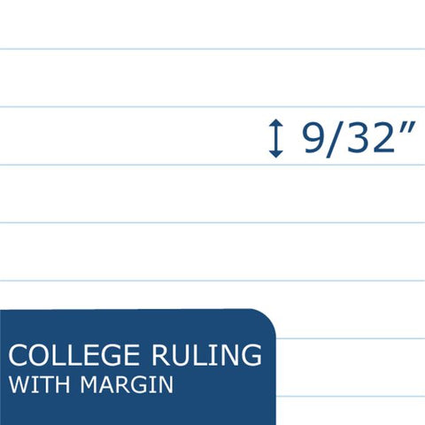 Filler Paper 8"x10.5" College Ruled with Margin Case of 24 Packs of Looseleaf Filler Paper, 8"x10.5", 150 Sheets of Smooth Medium Weight 15# White Paper, 3-Hole Punched, College Ruled W/ Margin