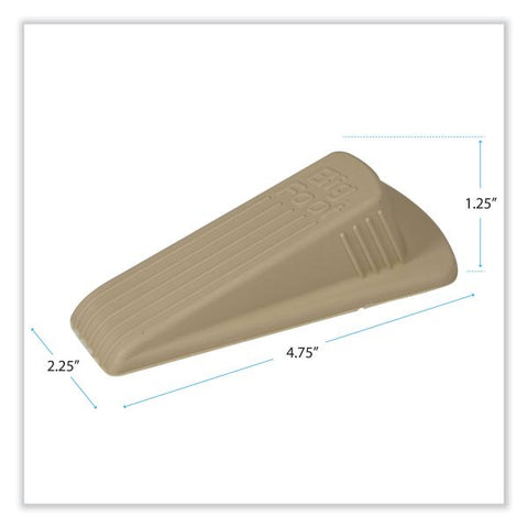 Master Caster Big Foot Doorstop, No Slip Rubber Wedge, 2.25w x 4.75d x 1.25h, Beige