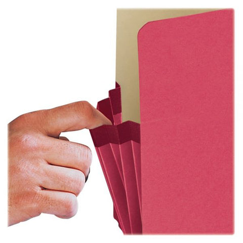 Smead Colored File Pockets, 3.5" Expansion, Letter Size, Red