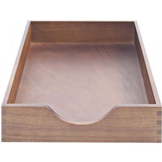 Carver Solid Wood Desk Tray Desktop - Walnut Finish - Oak Wood - 1 Each