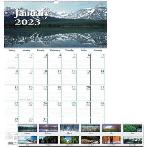 House of Doolittle Recycled Scenic Beauty Monthly Wall Calendar, 12 x 16 1/2, 2023 Calendar